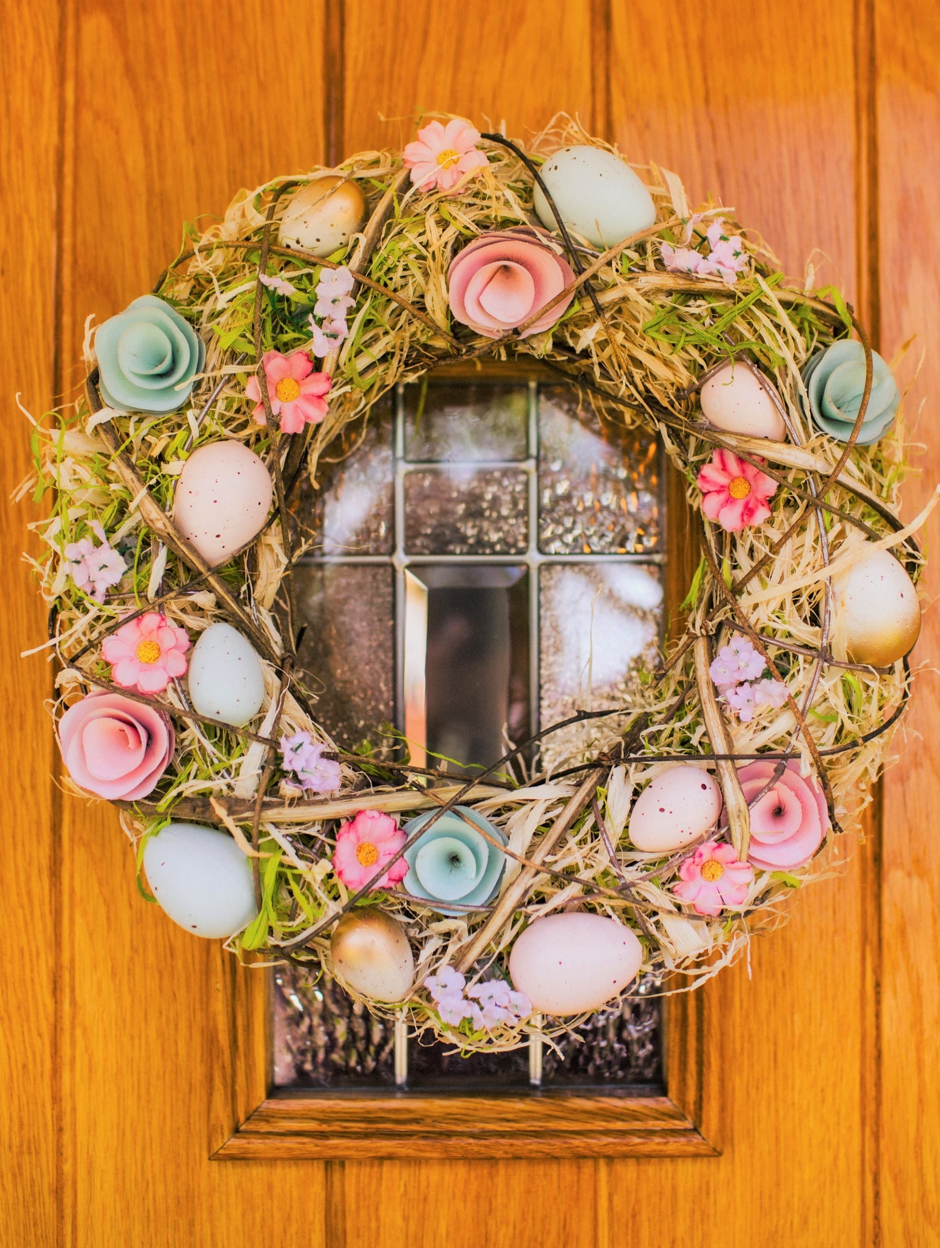 Pink Pastel Easter Spring Wreath
