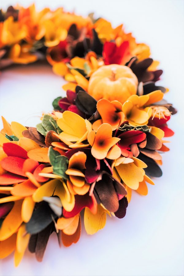 Autumn Door Wreath | Large Wooden Decorative Door Wreath | Felt Pumpkins and Barley | Harvest Style Door Garland | Autumnal Porch Décor - Image 5