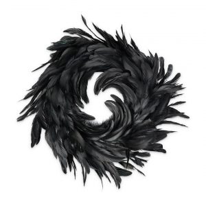 Halloween Feather Light Up Wreath