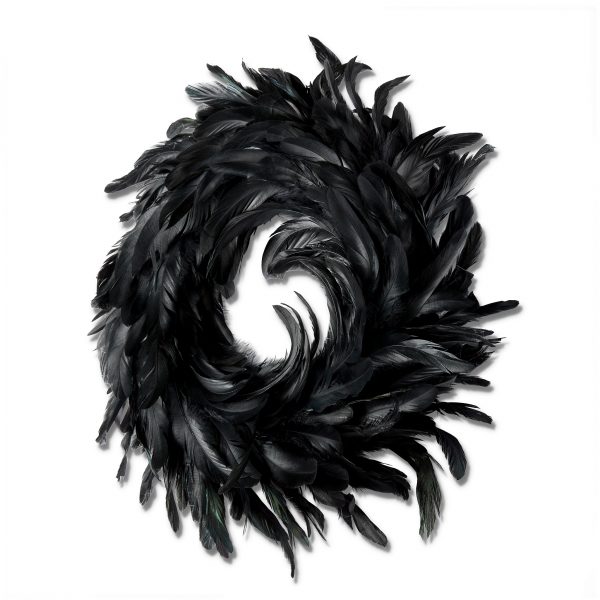 Halloween Feather Light Up Wreath