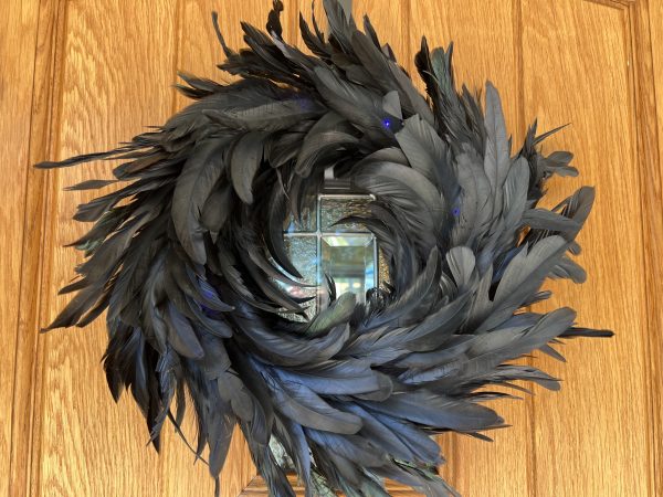 Halloween Feather Light Up Wreath