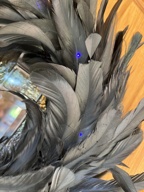 Halloween Feather Light Up Wreath