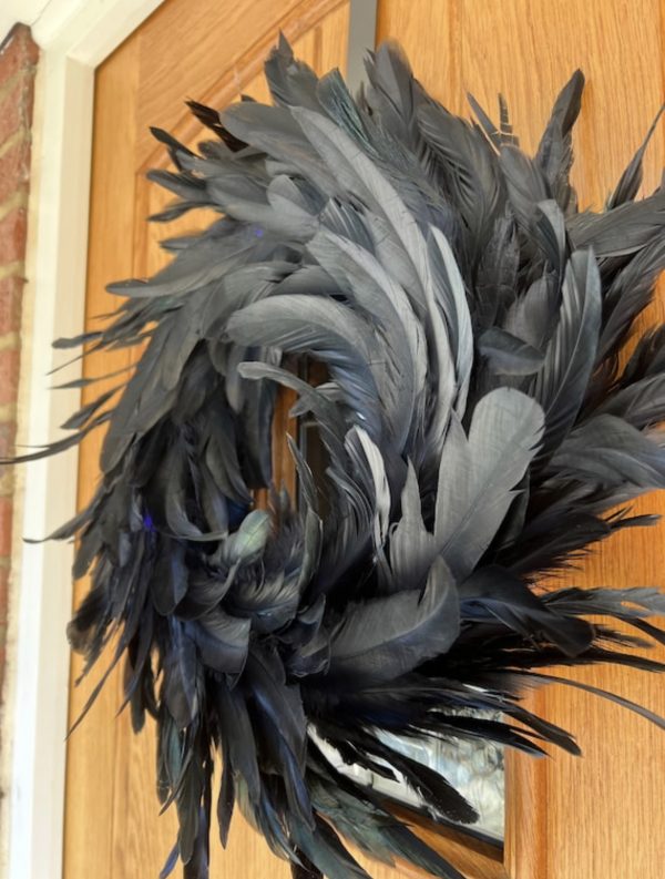 Halloween Feather Light Up Wreath